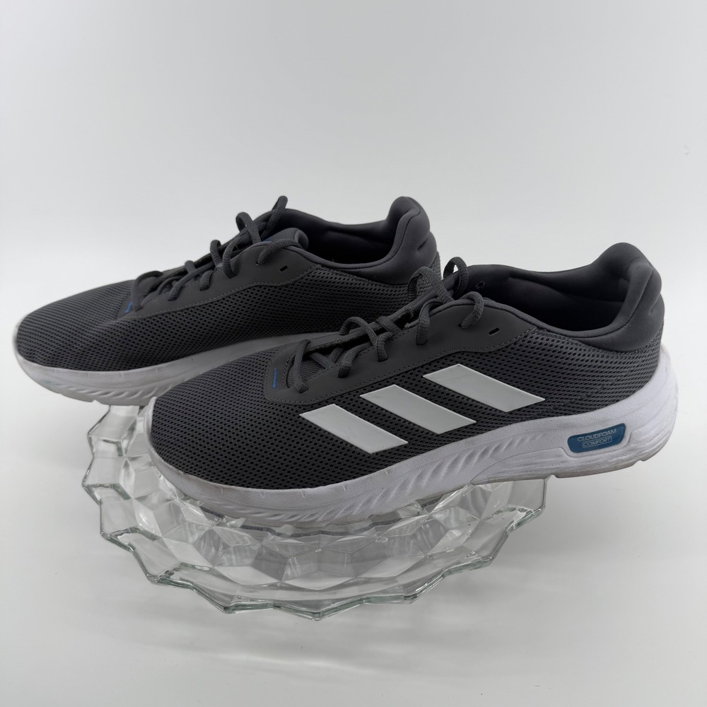 Adidas Cloudfoam Comfort Mens Running‎ Shoes Grey White 11 Low Top Athletic